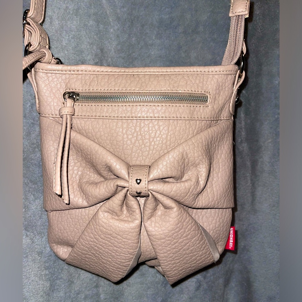 UNIONBAY beige/nude faux leather bow detail crossbody bag , adjustable strap